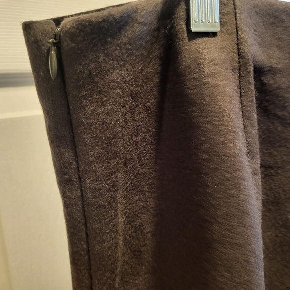 Eileen Fisher Brown Felted Wool Wide Leg Trouser Pants Side Zipper Size XLarge - Picture 4 of 7